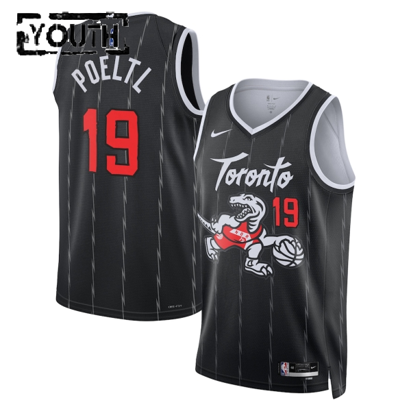 Toronto Raptors Trikot Jakob Poeltl Nike 2025-26 City Edition Schwarz Swingman - Kinder Toronto Raptors Trikot Jakob Poeltl Nike 2025-26 City Edition Schwarz Swingman - Kinder